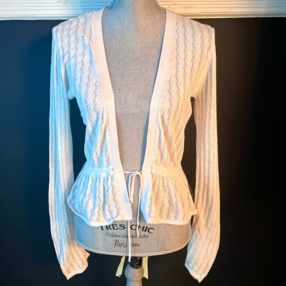 APT.9 Long Sleeve Ivory Knit Cardigan Sweater Size Medium